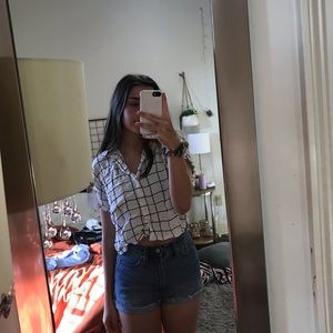 Black and white blouse